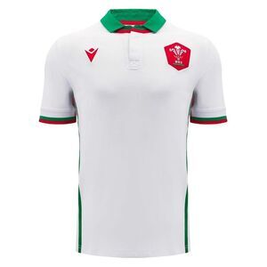 Macron Mens 24/25 Welsh Rugby Union Rugby Shirt / White/Green